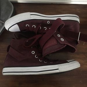 Burgundy converse high tops